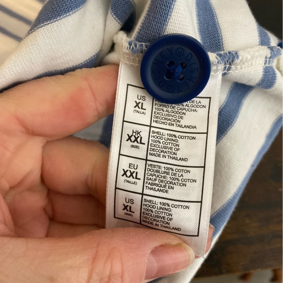 Disney Cruise Line Blue & White Striped Hoodie Long Sleeve Women's XL - Picture 7 of 8